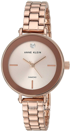 anne klein diamond watch rose gold