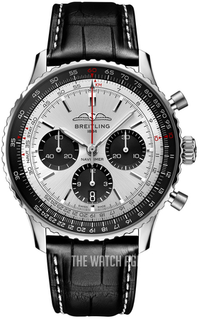 Breitling Navitimer B01 Chronograph 46 Stainless Steel 46mm Black Dial  Leather Strap AB0127211B1X1 - BRAND NEW