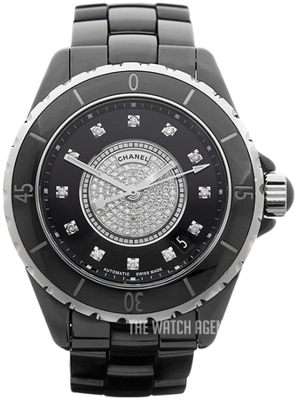 Chanel Pre-owned Chanel J12 Black Diamond Black Dial Unisex Watch