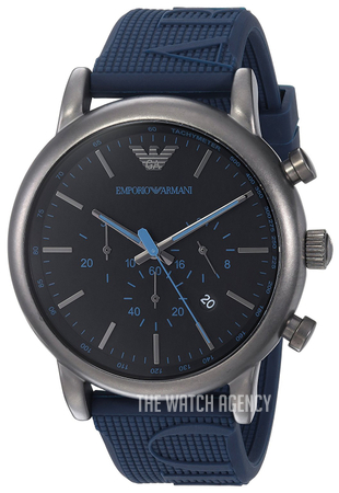 armani black and blue watch