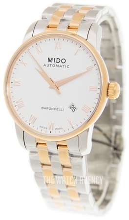 Baroncelli White/Rose gold colored steel Ø38 mm ref. M8600.9.N6.1