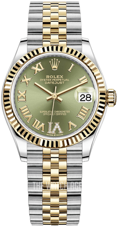 Rolex Datejust 31 Green Dial Gold Watch 178278-0131