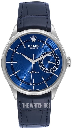 Rolex Cellini Date Blue Leather O39 mm 50519 0011