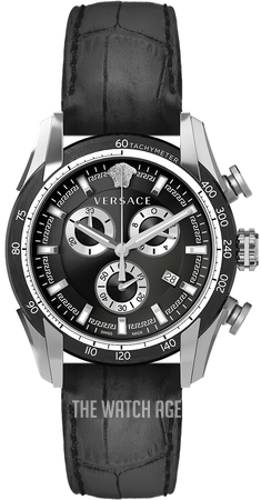 VERSACE V-Ray クロノグラフ 腕時計 シルバーグレカブレスレット