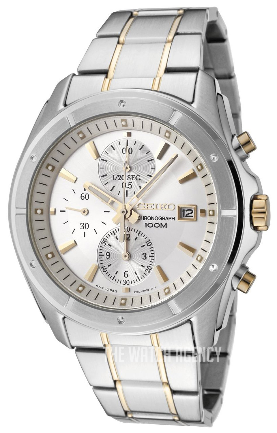 Seiko chronograph 100m on sale gold and silver