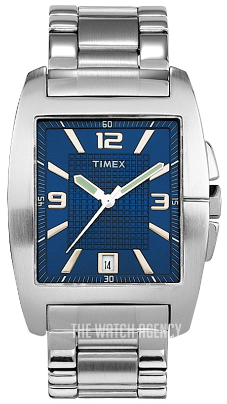 NEW TIMEX SILVER TONE,METALLIC SILVER CANVAS & LEATHER BAND,SQUARE WATCH-T2P378  | eBay