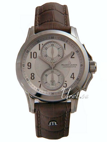 Pontos Silver colored Leather 42 mm ref. PT7538 SS001 120